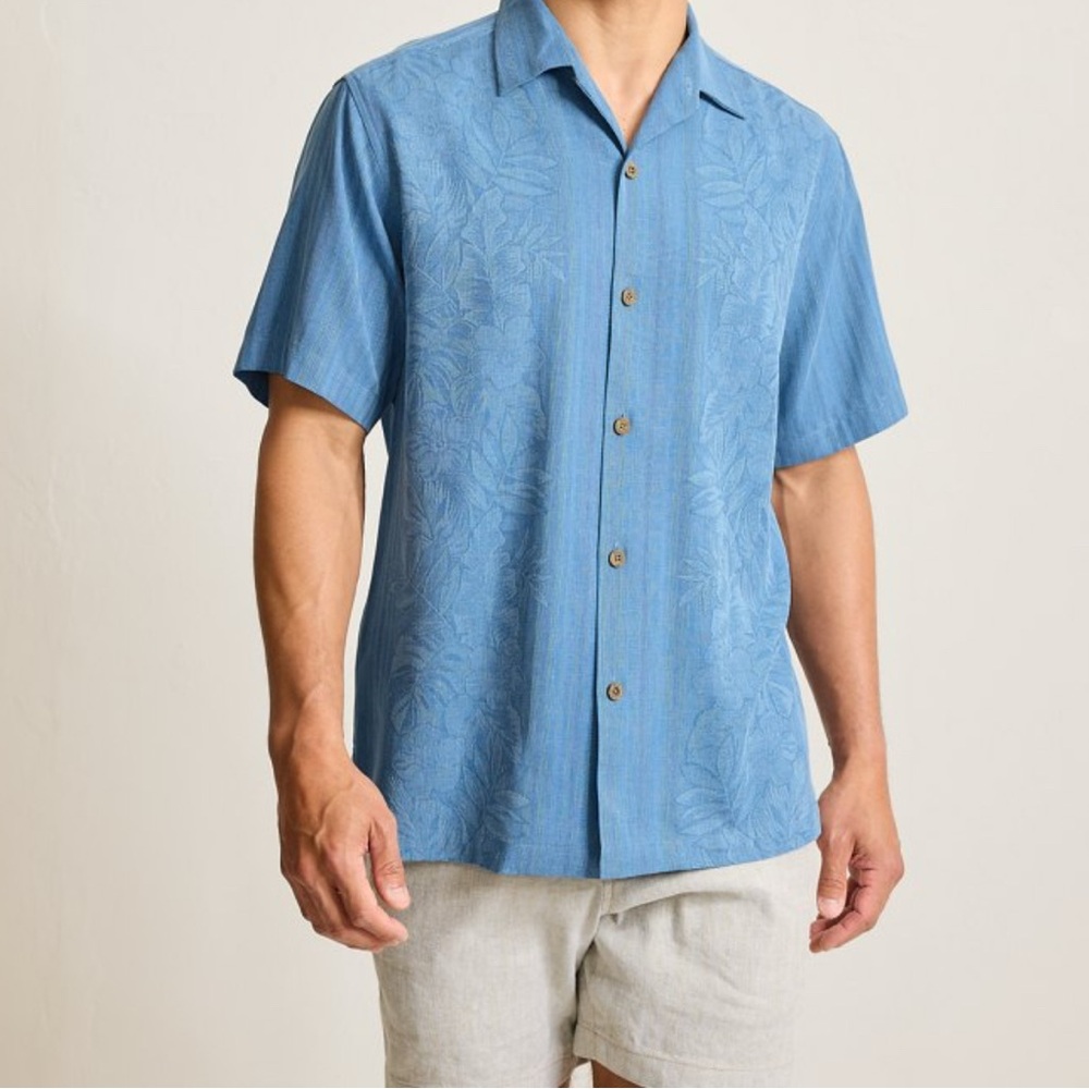 Tommy Bahama Light Blue Tropical Shirt